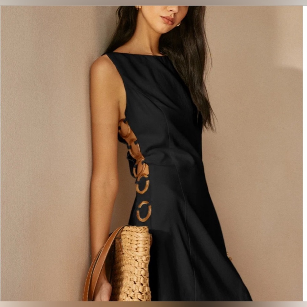 Commense Black and Tan Mini Dress